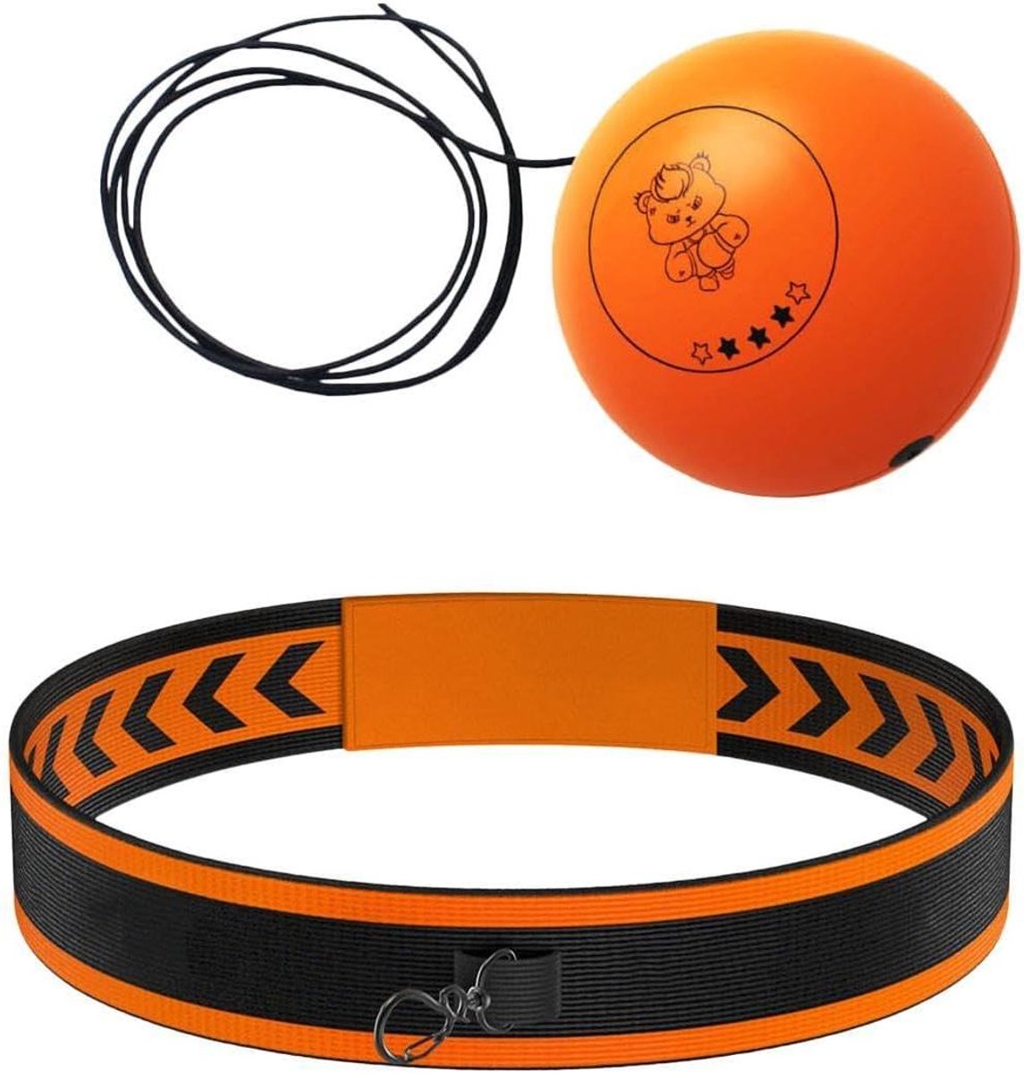 Boks Reflexbal - Trainingsbal Hoofdband - Verbeter Coördinatie - Versterkt Timing - 8 cm Bal - Oranje