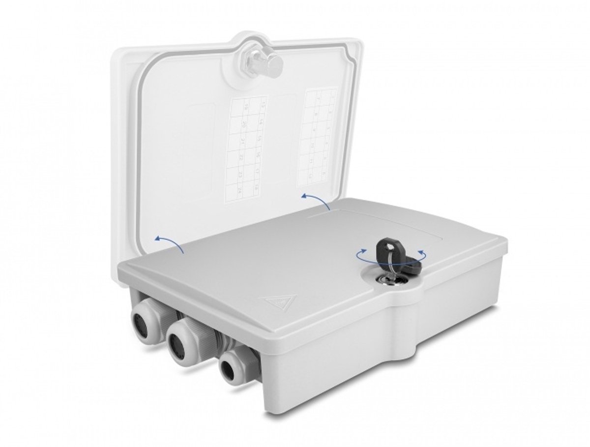 Glasvezelverdelingskist voor binnen- en buiten IP55 Waterd afsluitbaar 6 Port Gray