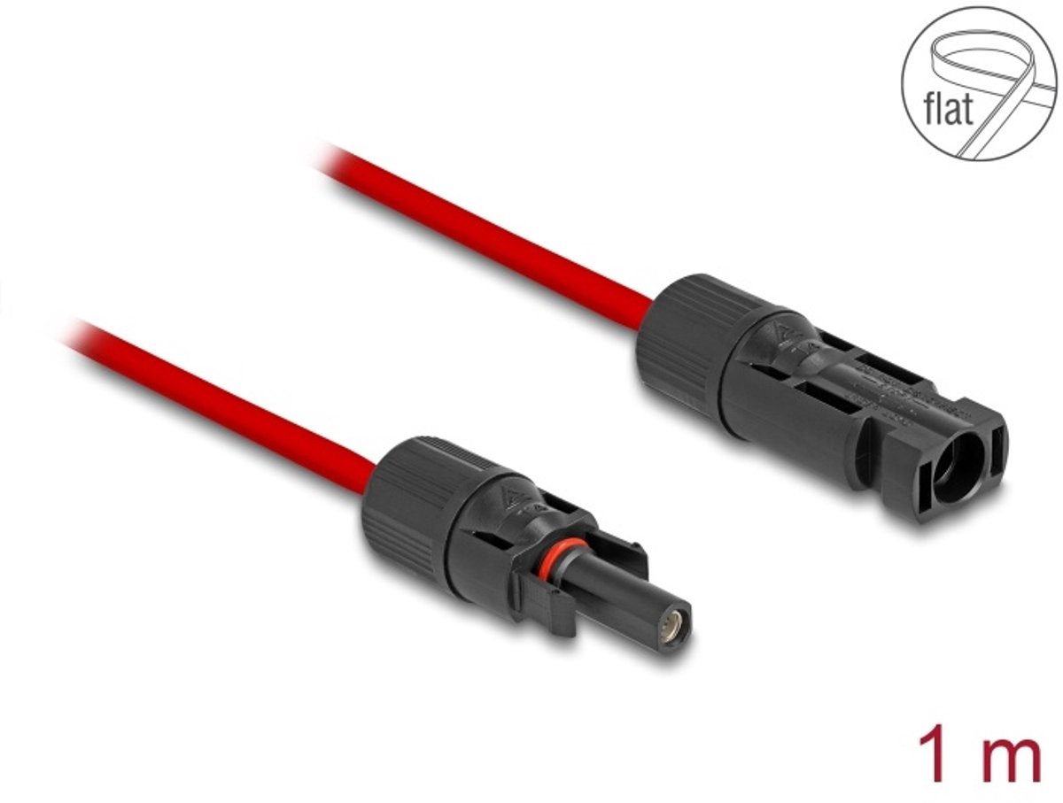 Delock DL4 Solar Flat Cable 4 mmÃ‚Â² male to female 1 m red