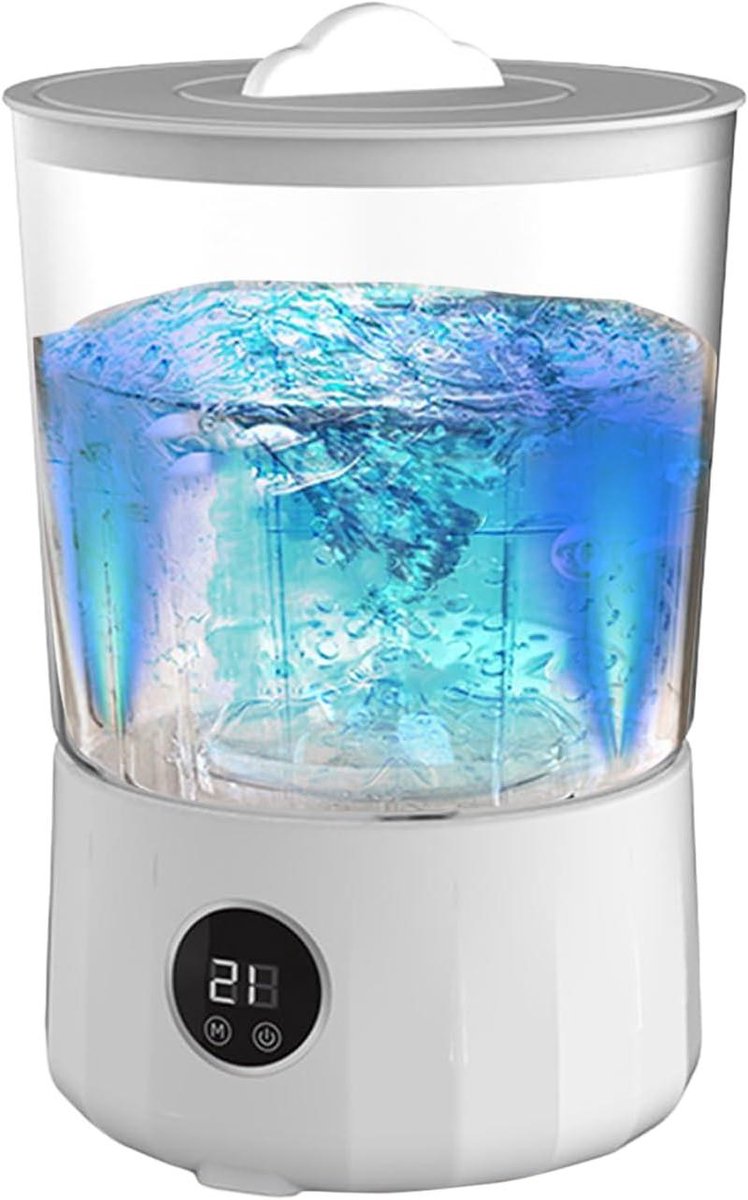 Compacte wasmachine Draagbare reiniger Snel kleding wassen Oplaadbaar en stil 15 liter capaciteit Wit