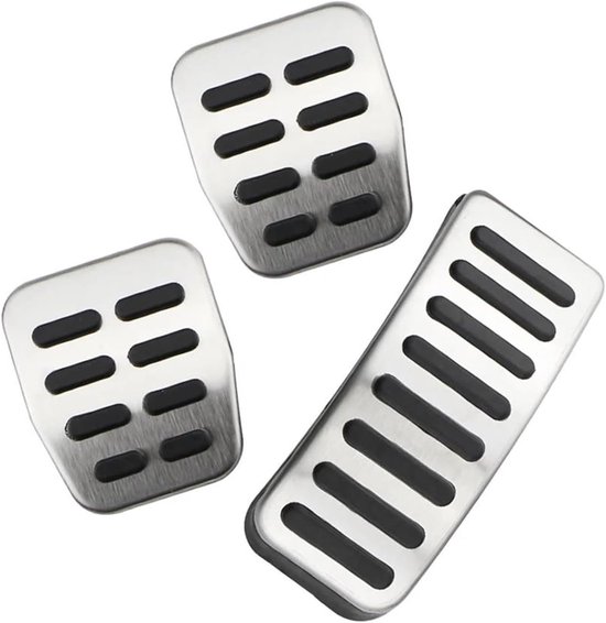 Pedaalhoezen Set - Auto Pedaal Covers - Verbeter Rijervaring - Antislip Ontwerp - 3 Delig - Zilver Zwart — afbeelding 3