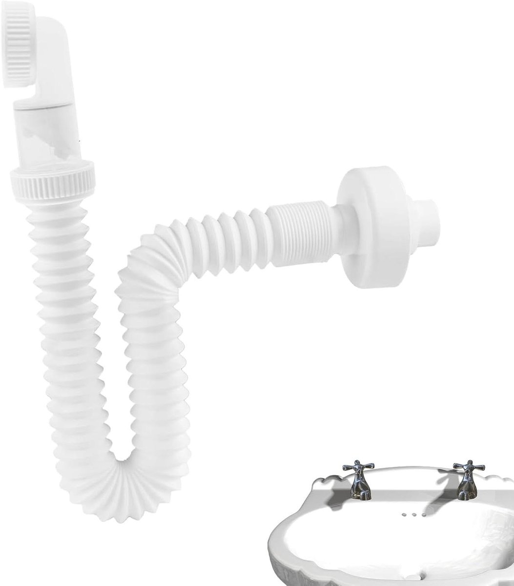 Afvoerslang - Flexibele afvoer - Waterafvoer regelen - Geur en reflux isolatie - 360 graden verstelbaar - Enkel kenmerk