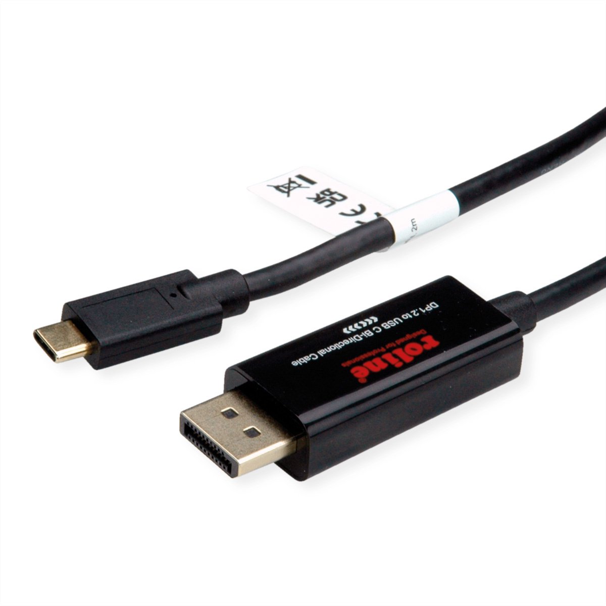 ROLINE USB Type C - DisplayPort, v1.2, bidirectionele adapterkabel, M/M, 2 m