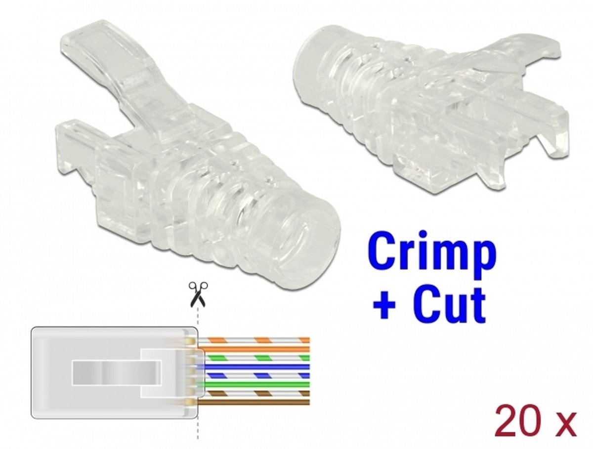 Strain Relief Boot voor RJ45 Crimp+Cut Plug 20 stuks
