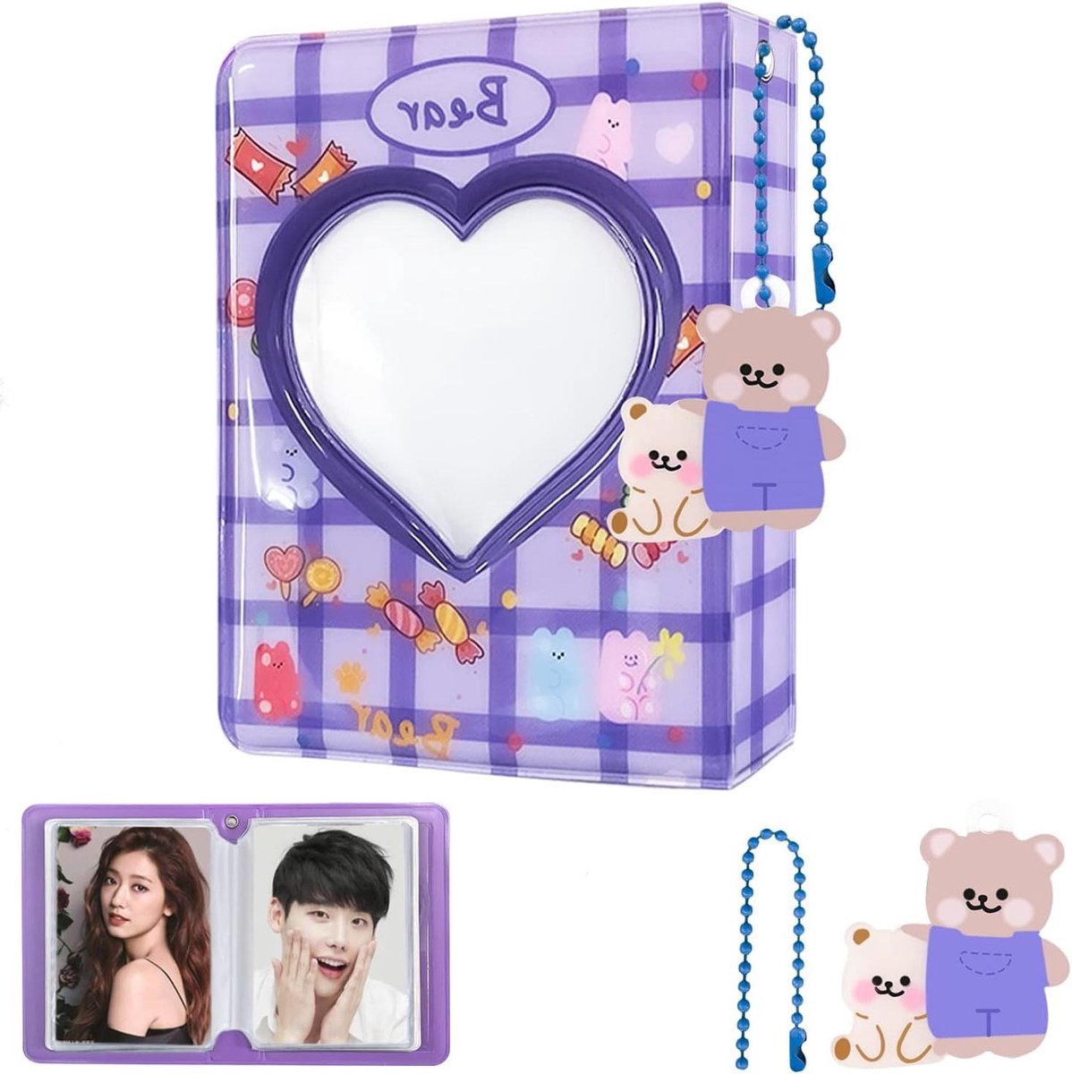 Fotokaart Binder - Album Houder - Verzamelen Organiseren - Liefdeshol Ontwerp - 40 Foto's - Blauw