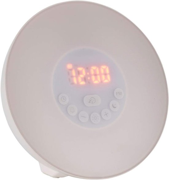 Daglichtwekker - Weklamp met licht - Natuurlijk wakker worden - Gesimuleerde zonsopgang - 170 mm diameter - Wit — afbeelding 3