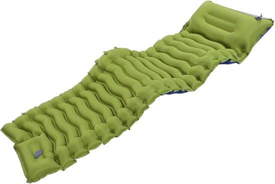 Slaapmat - Kampeer mat - Buiten slapen - Ingebouwd kussen - 10 cm dik - Blauw — afbeelding 4