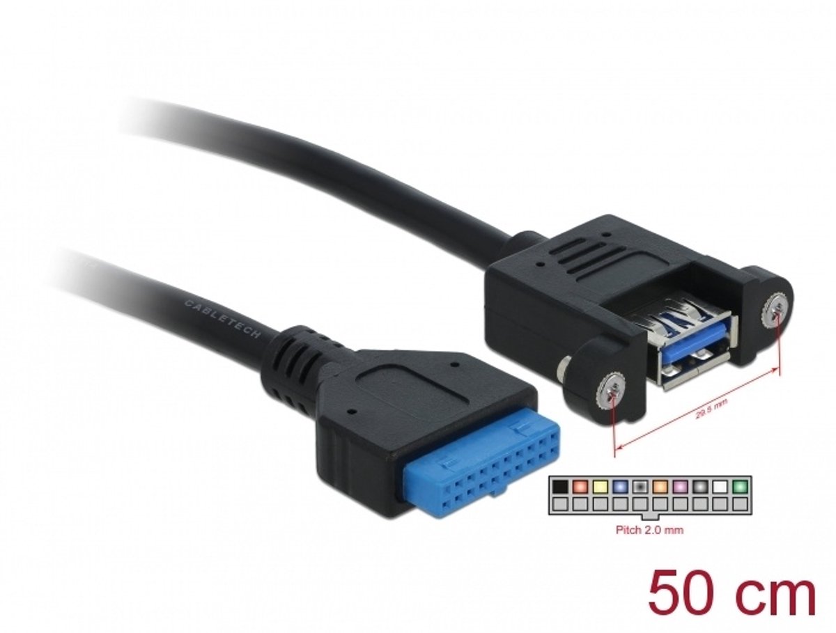 DeLOCK 0.5m USB 3.0 F/F