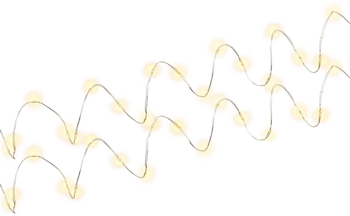 Goobay 2x Silver Wire Light Chain with 20 LEDs, incl. Timer