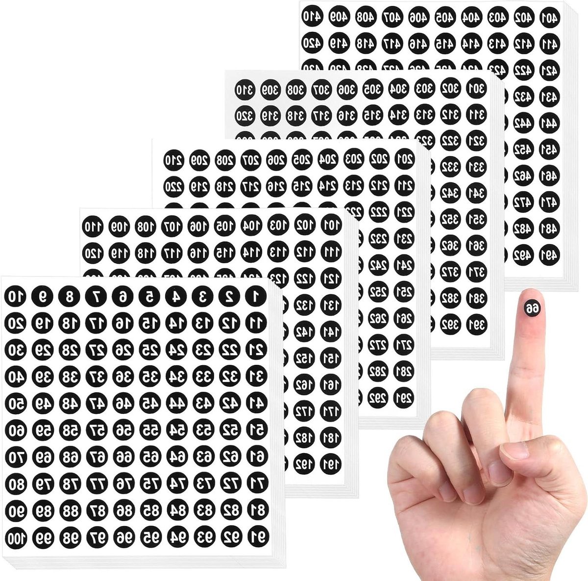 Cijferstickers - Genummerde Labels - Voorraad Beheer - Waterdicht Kunststof - 7500 Stuks - Zwart