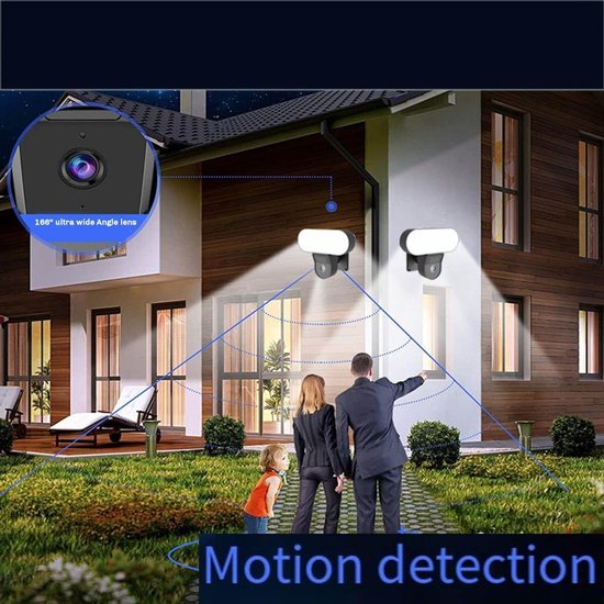 Buitenlamp Camera - Wandlamp Beveiliging - Huisbewaking - Slimme Detectie - IP65 Waterdicht - Zwart — afbeelding 2