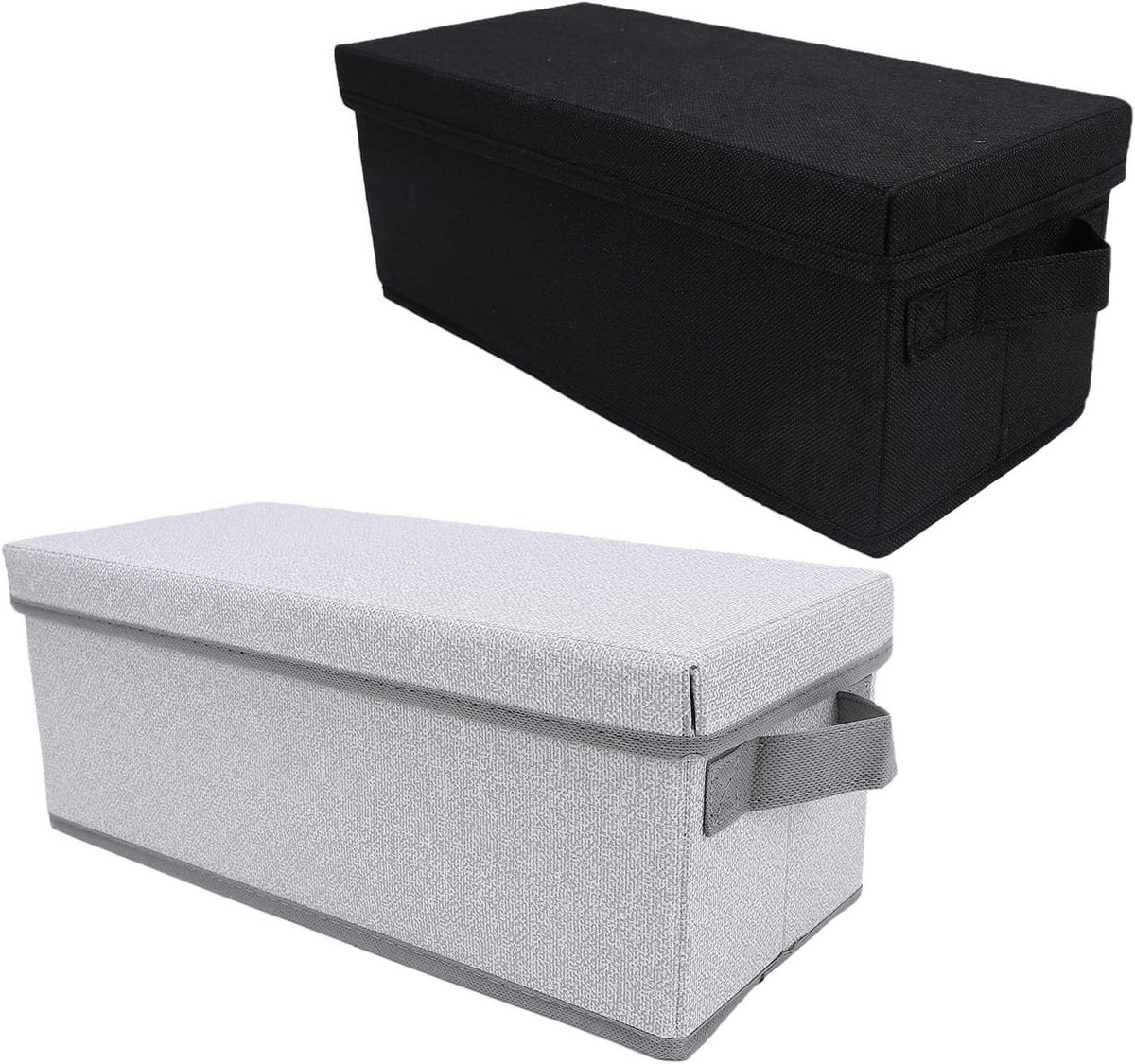 Cd Opbergdozen - Cd-houder - Cd's Organiseren - Stapelbaar Ontwerp - 2 Stuks 14 Inch - Grijs Wit Zwart