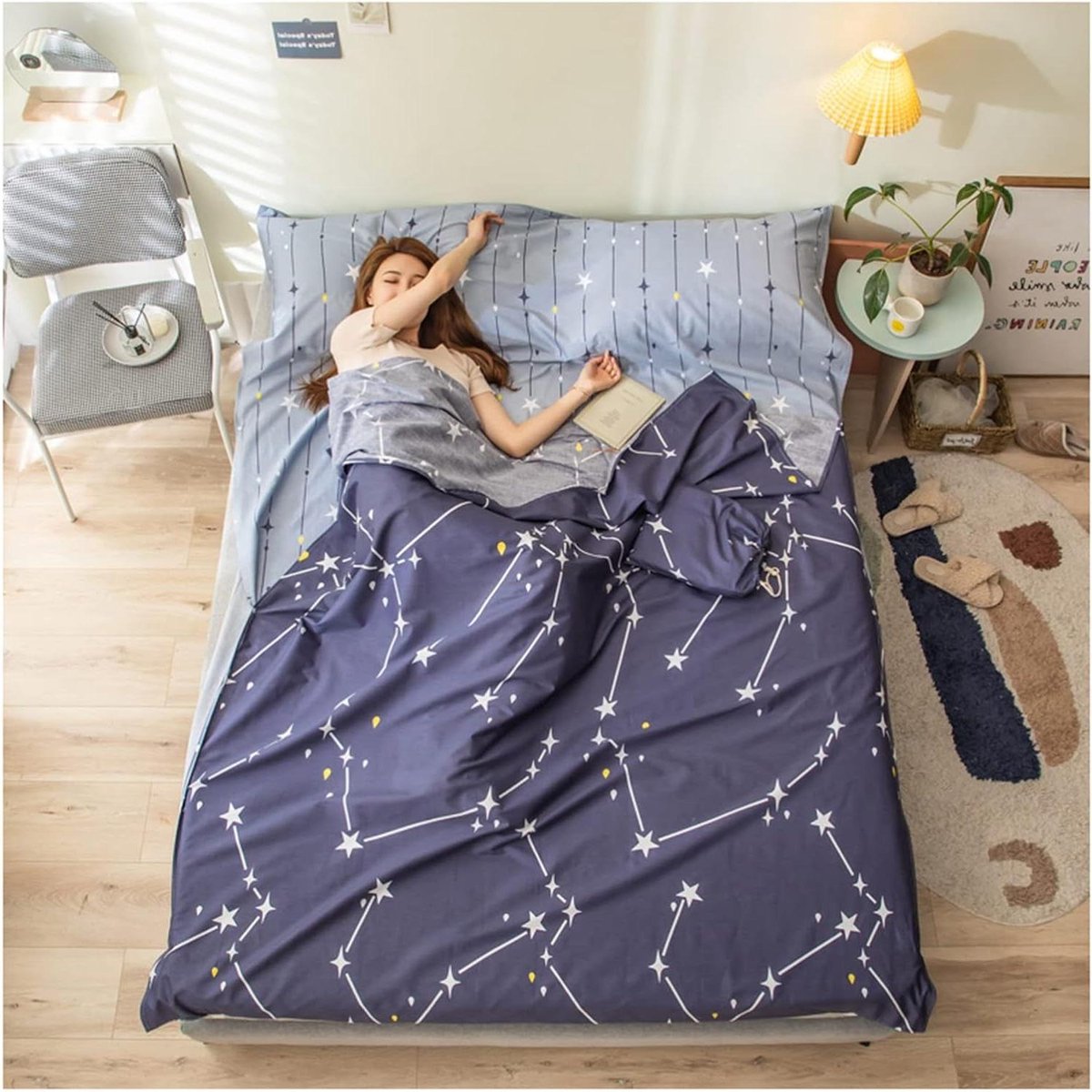 Compacte Slaapzak - Outdoor Liner - Kamperen en Reizen - Ultralicht Gewicht - 160x215cm - Blauw