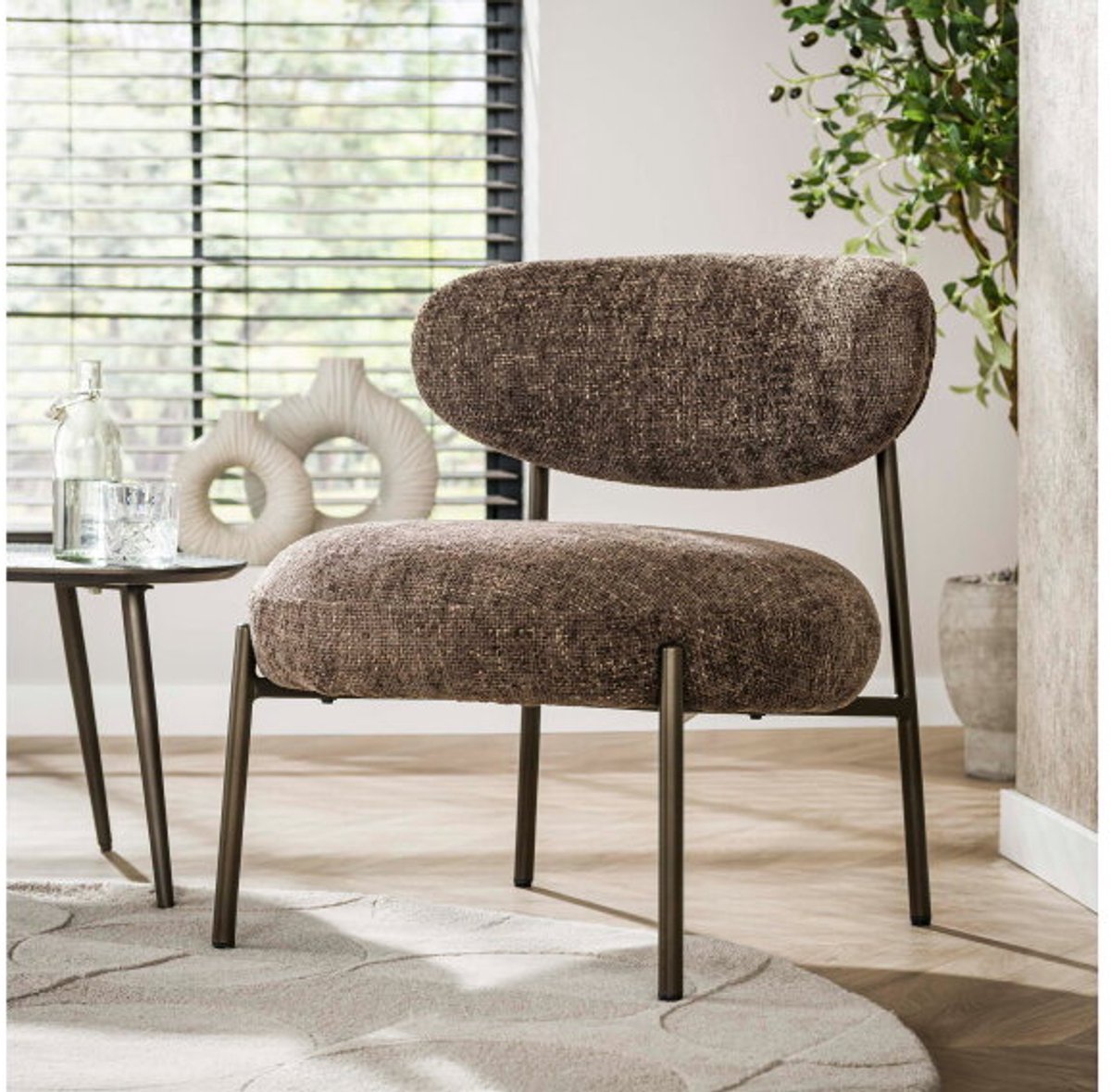Fauteuil Aiko Japandi - Tissee cargo bruin - 62x67x71 cm