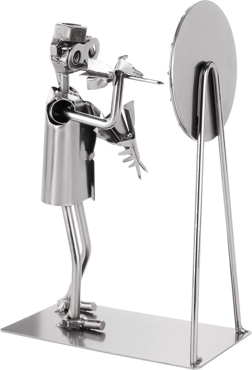 Metalen Dart Speler Figuur met Dartbord - Handgemaakt Iron Art Cadeau