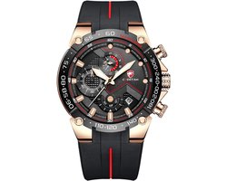 Watches for Men Waterproof Chronograph Watch with Silicone Strap, Date, Luminous Quartz Wrist Watch
