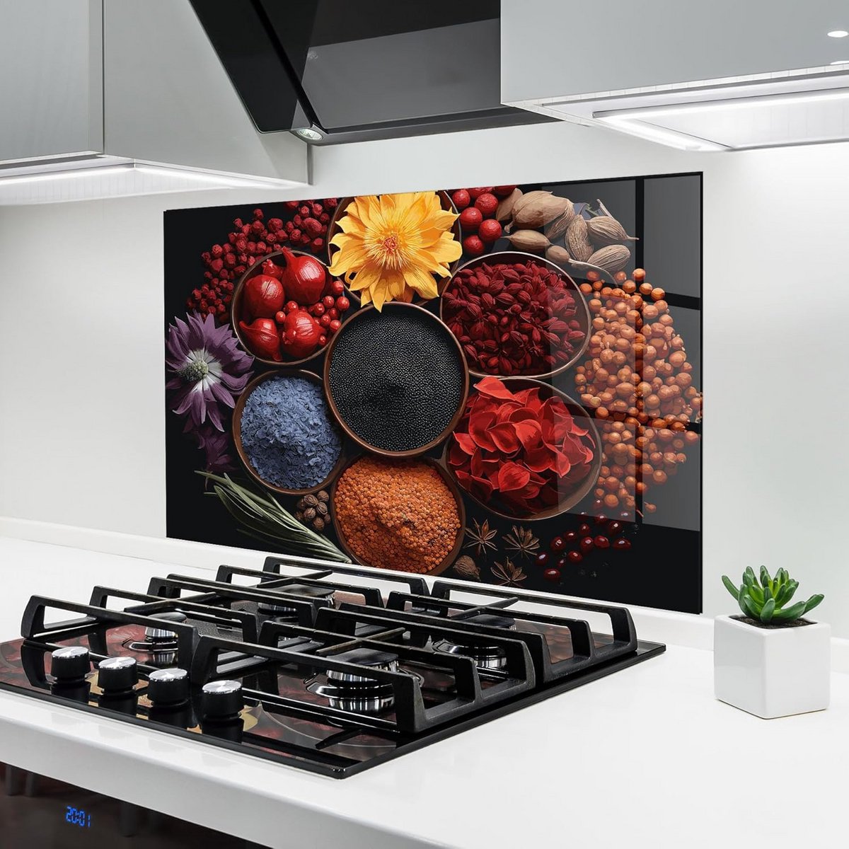 Glazen spatwand voor keuken achter fornuis 60x100 cm - Hittebestendig