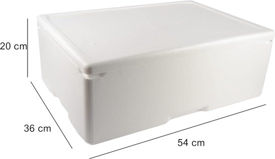 Thermobox - Isolatiebox - Voedseltransport - Met deksel - 54x36x20 cm - Wit — afbeelding 5