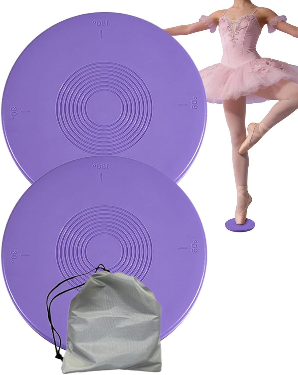 Draaischijf Dansers - Balans Plank - Pirouette Training - Antislip Onderkant - 20 cm Diameter - Paars