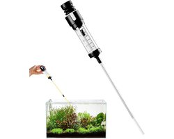 Aquarium Grind Reiniger - Stofzuiger Bodem - Aquarium Onderhoud - Handmatige Pomp - 9 x 22 x 4 cm - Zwart