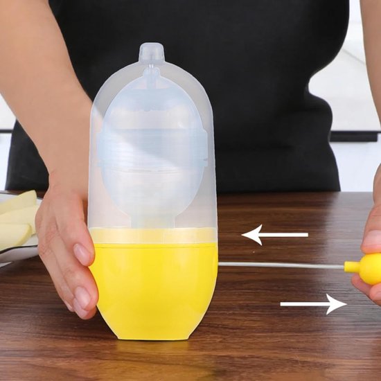 Handmatige Ei Mixer - Keuken Tool - Bakken Koken - Hand Aangedreven - 15 x 6 cm - Geel — afbeelding 4