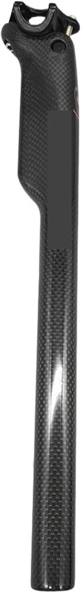 Fiets Zadelpen - Carbon Pen - Comfortabel Fietsen - Schokabsorberend Ontwerp - 316 x 400 mm - Glanzend Zwart