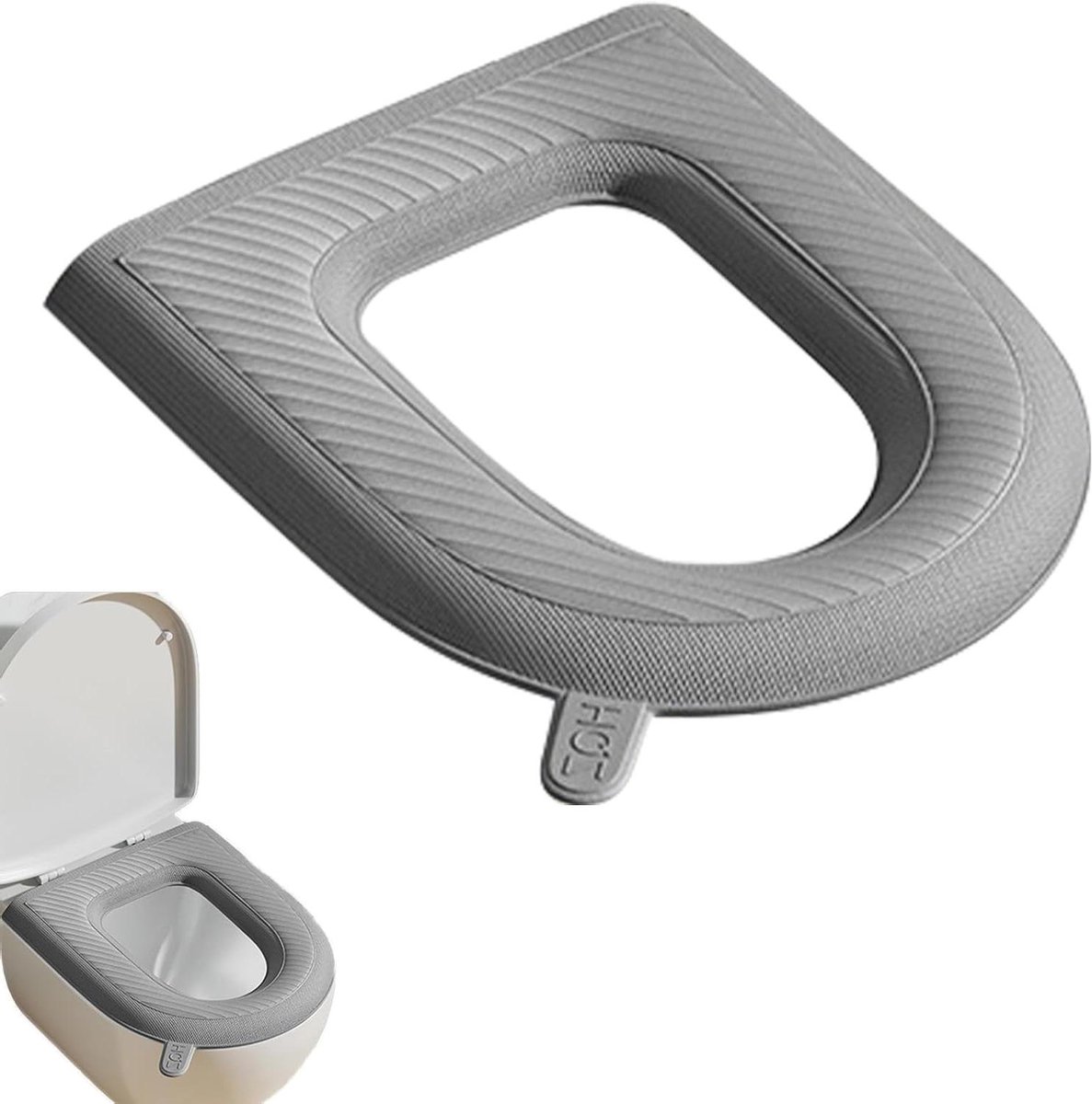 Gewatteerde toilethoes - Zitmat kussen - Hygiënisch werken - Antislip onderlegger - 28x22 centimeter - Grijs
