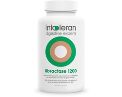 Intoleran Fibractase 1200 (forte) Spijsverteringsenzymen - 108 capsules Grootverpakking | Hoog gedoseerd Voedingssupplement met Enzym Alpha-Galactosidase | Hulp bij vertering Fructanen & Galactanen; ui, prei en tarwe
