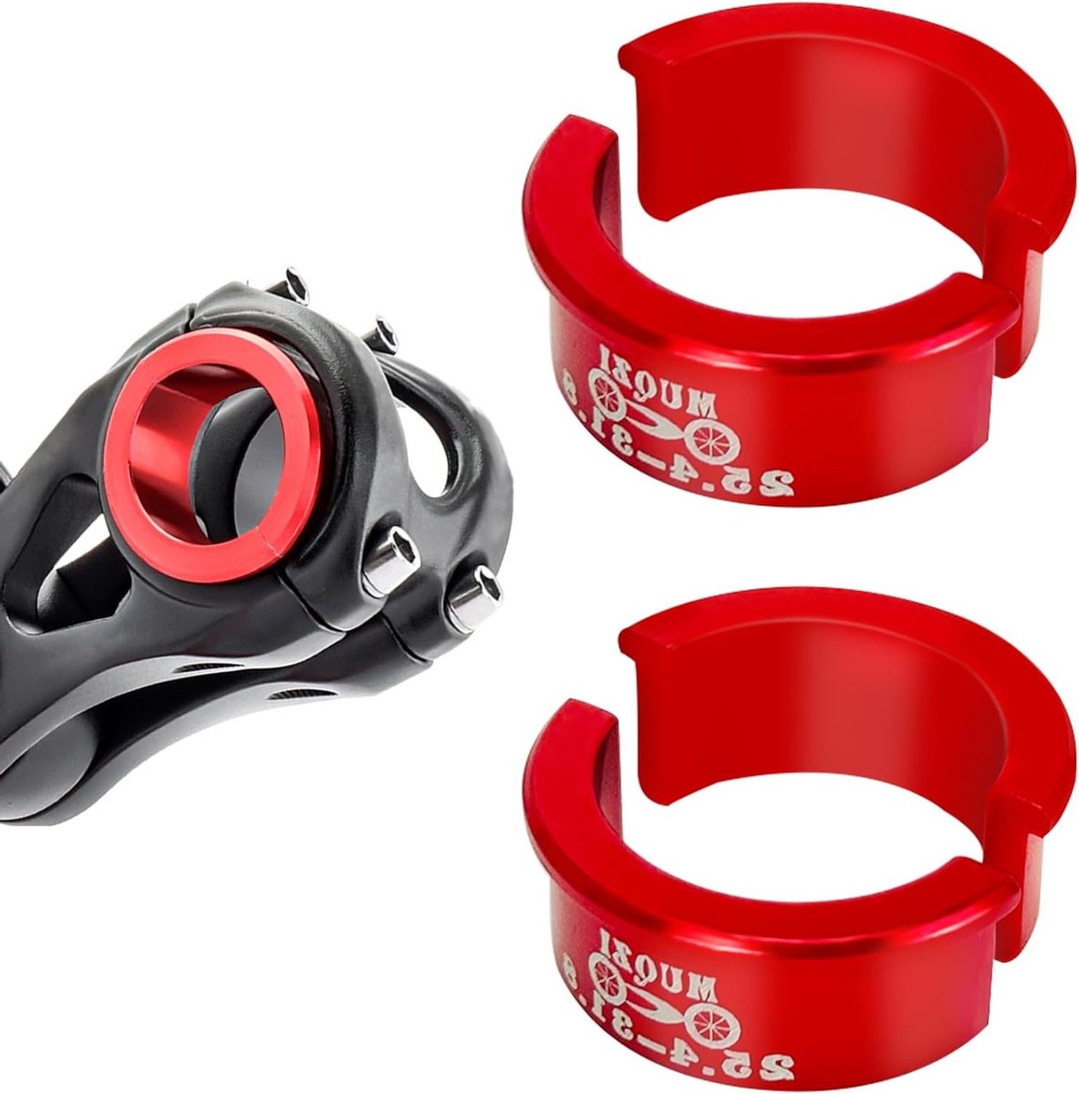 Set van 4 Fietsstuur Pads, 25.4-31.8mm Stuuradapter, Aluminium Spacers voor Fietsen, Verbeter Grip en Comfort tijdens Fietsen