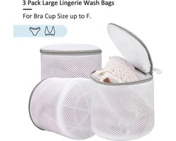 3 stuks - bh-waszakje - mesh waszakken - wasmachine zakken - voor delicate was - fijnmazige lingerie waszakken - ondergoed waszak met ritsen - voor intiem ondergoed - Cilindrische Ritsen Wasmachinetas - grijs - 15*17 cm