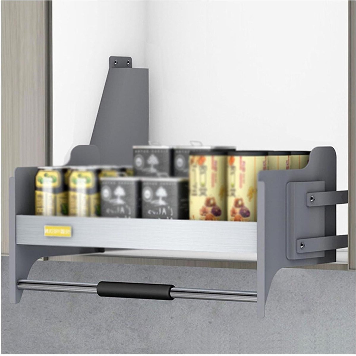 Uittrekbare Plank - Kast Organizer - Keuken Opbergen - Pull-Down Ontwerp - 45cm Hoogte - Zilver