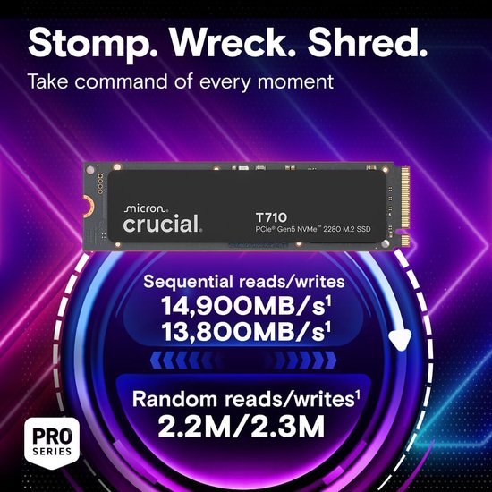Interne SSD - NVMe M.2 - Snel Laden - Gen5 Technologie - 1TB - Zwart — afbeelding 2