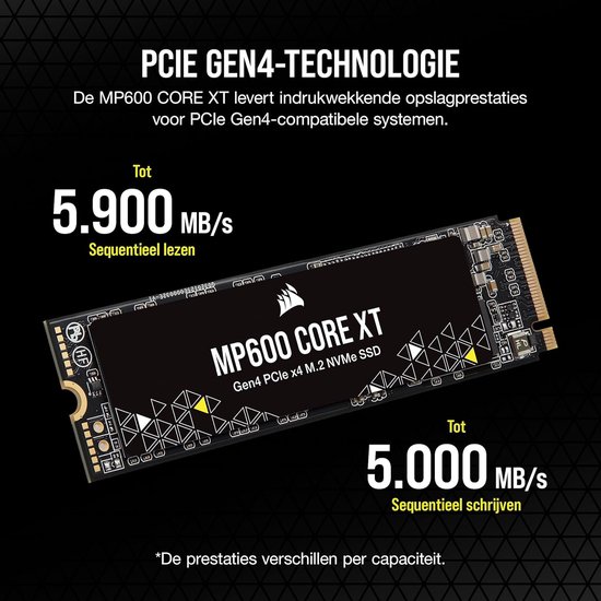 Interne SSD - Opslag Schijf - Sneller Werken - Gen4 PCIe Interface - 2TB - Zwart — afbeelding 4