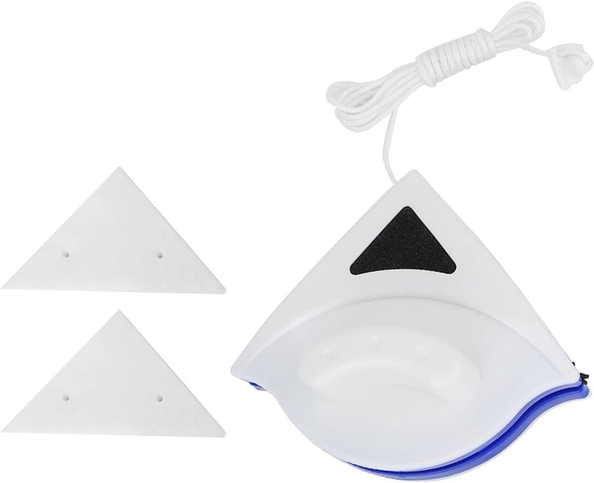 Dubbelzijdige Raamreiniger - Magnetische Wisser - Ramen Schoonmaken - Trilateraal Ontwerp - 3-8 Mm Glasdikte - Wit