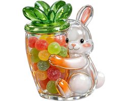 Koekjespot Konijn - Snack Opslag - Keuken Decoratie - Schattig Ontwerp - 25cm Hoog - Wit