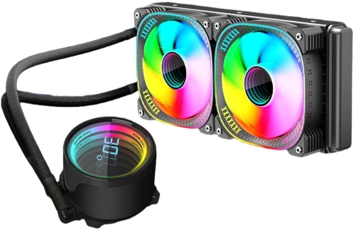 CPU Koeler - Waterkoeling Systeem - Computerkoeling Optimaliseren - 2.2 Inch LCD Scherm - 240 Mm Radiator - Zwart