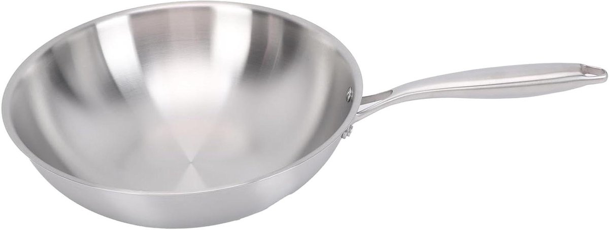 Roestvrijstalen Wok Wokpan Koekenpan Snel Koken Geavanceerde Antiaanbaklaag Niet Gespecificeerd Zilver