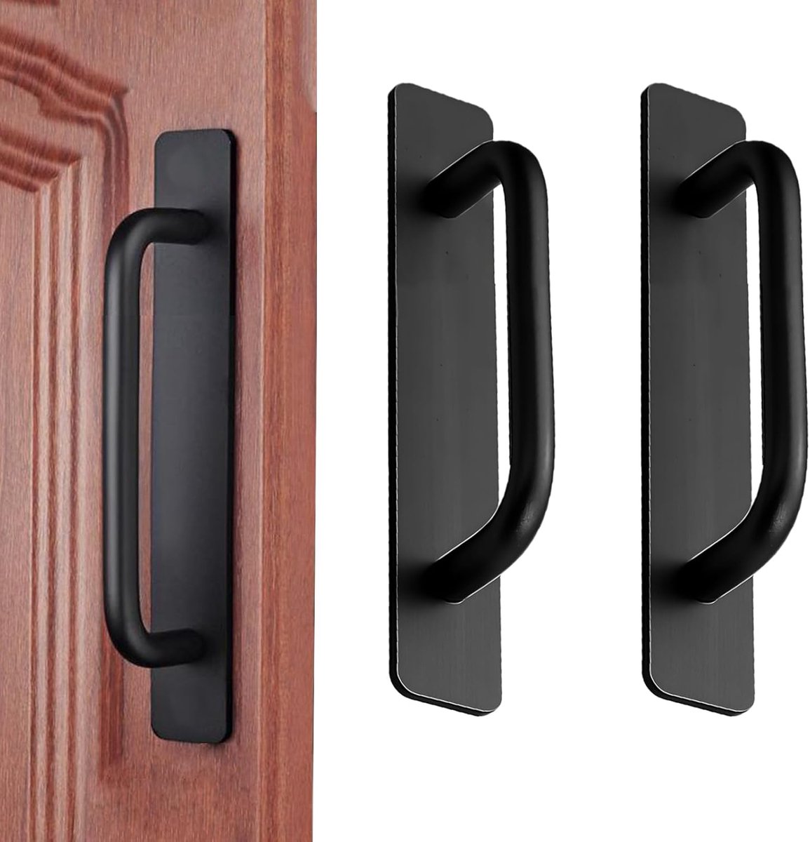 Zelfklevende Kastgrepen – 2-Pack – Geen Boren – Mat Zwart – Aluminium Handgrepen voor Kasten & Lades