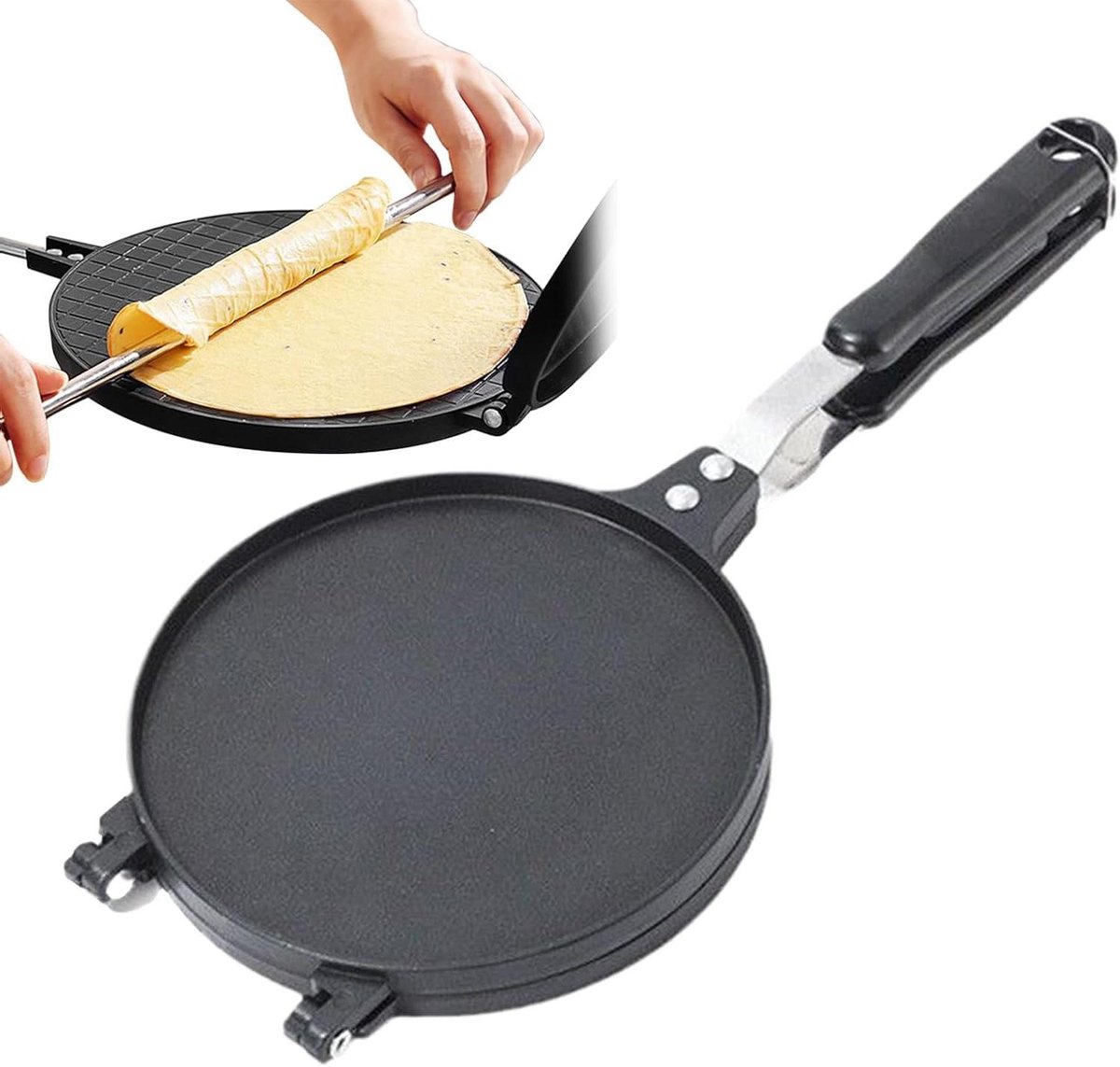 Wafelmaker Kegels - IJskegel Vorm - Desserts Maken - Gelijkmatige Verwarming - Klein - Zwart