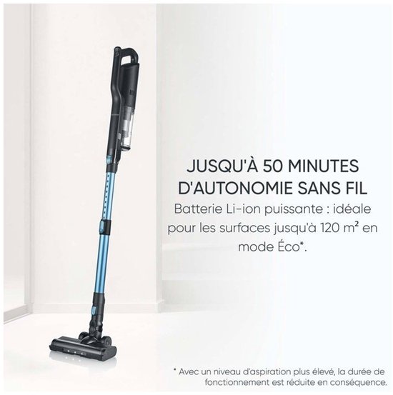 Aspirateur sans fil HV 7151 S' Power Slim - Léger à 1,5 kg - Batterie puissante jusqu'à 45 minutes en mode Eco- Réglable en hauteur - Avec filtre HEPA et div. accessoires