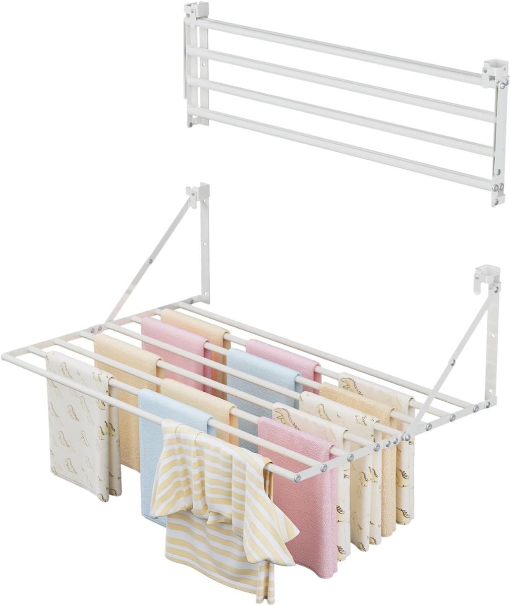 ZMR® Wanddroogrek - Wasrek - Droogrek - Wit - 81cm x 6cm x 8cm