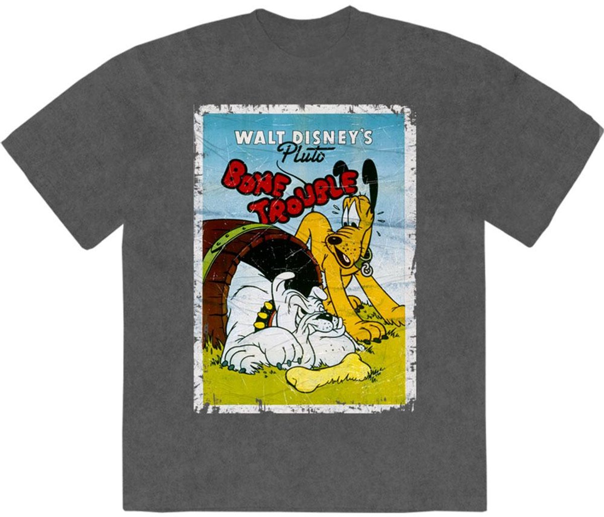 Disney - Pluto Bone Trouble Heren Tshirt - M - Grijs