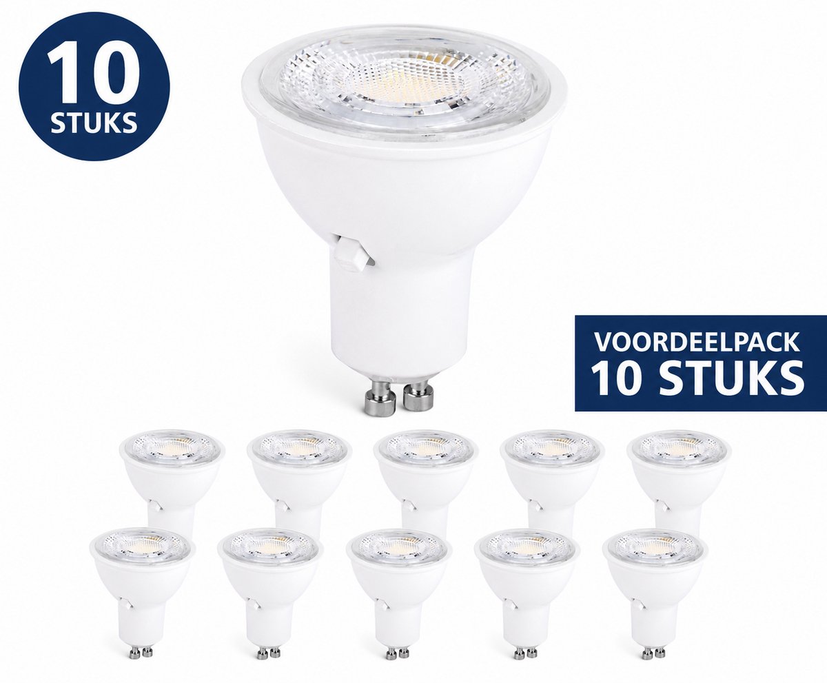 Voordeelpack 10x Integral GU10 LED Lamp 4.9W 540lm CCT Switch 2700K/3000K/4000K Dimbaar 60° Wit | GU10 50mm | Extra Warm Wit-Warm Wit-Koel Wit | 4.9 watt | 25.000 Branduren