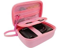 cameratas voor Canon PowerShot SX740 HS, Canon G7X Mark III Mark II, Kodak digitale camera fotocamera tas voor draagbare digitale camera fotocamera draagtas digitale cameratas, roze, draagtas