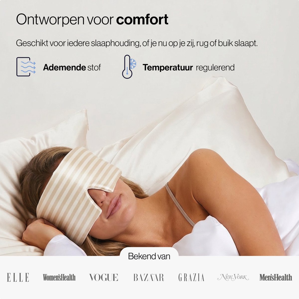 Dore & Rose - Slaapmasker - Oogmasker - Zijden Slaapmasker Voor Mannen en Vrouwen - Deep Sleep Mask - Eye Mask - Verduisterend - Wallen - Geel - Nº 94 La Lumiére du Matin — afbeelding 3