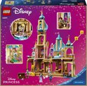 Doos van LEGO Disney Rapunzel's Kasteel (43297) met afbeelding van het kasteel en prinses Rapunzel.