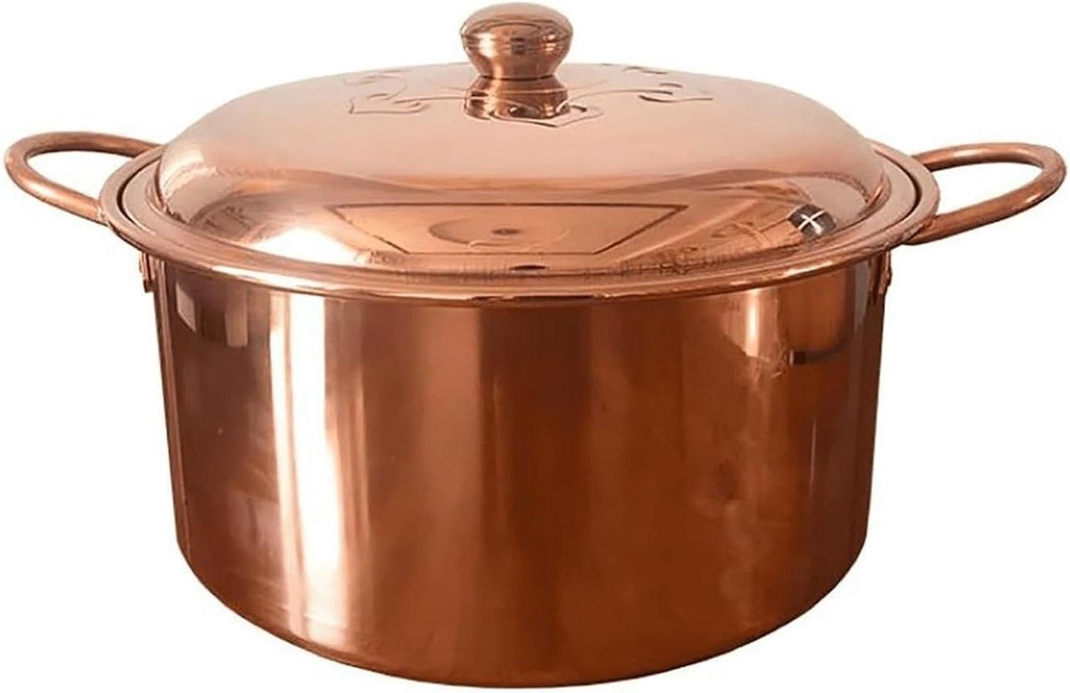 Koperen Koekenpan - Koperen Pan Deksel - Koken voor Iedereen - Superieure Warmtegeleiding - 28cm - Koper