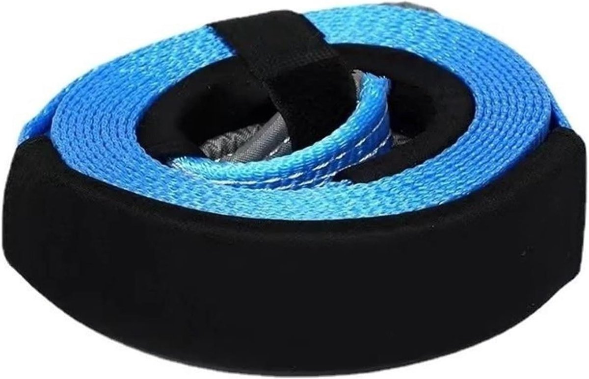 Sleepkabel 5 m - Sleeptouw Autotractie - Noodhulp Voertuigen - Versterkte Stalen Sluitingen - 5 meter - Blauw