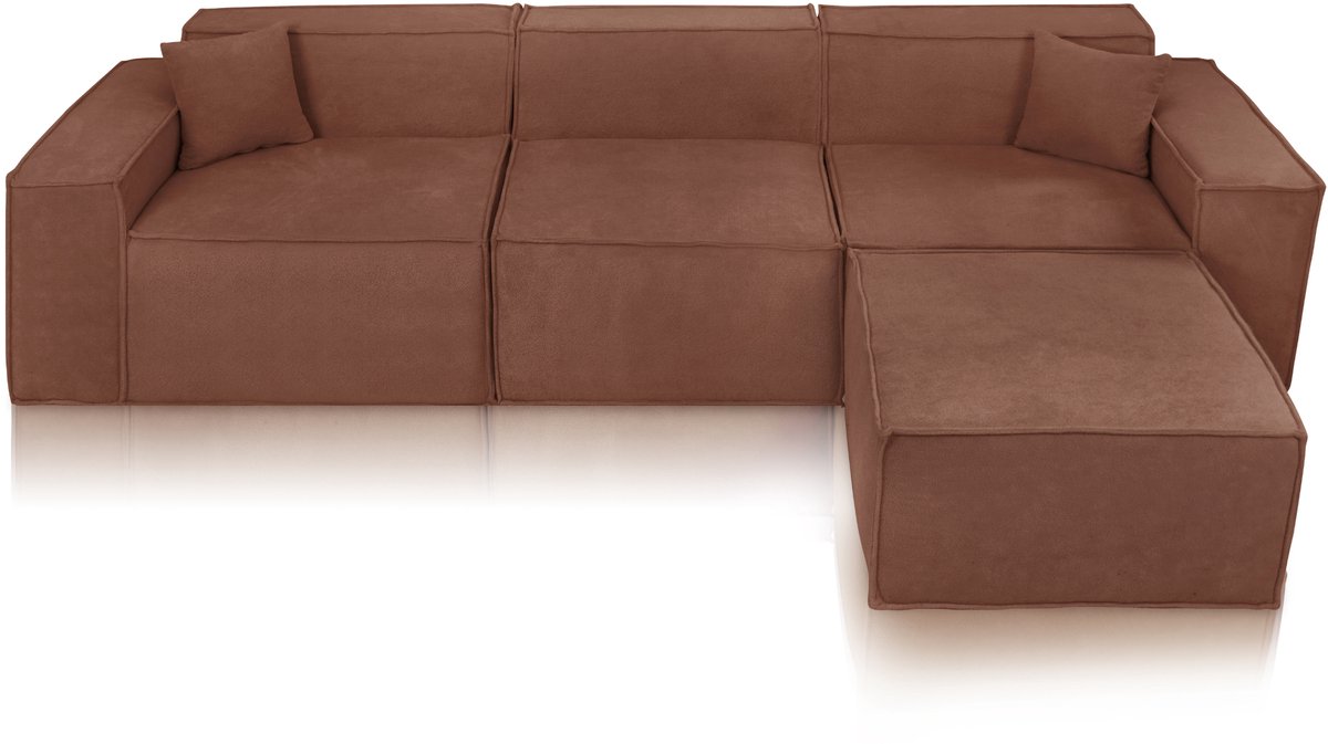 Beat Hoekbank Bouclé Terracotta