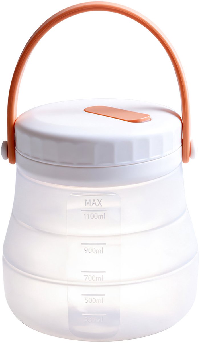 Topmelon Bewaardozen siliconen - Opvouwbare Voorraaddoos - Opbergpot -Vershoudzakken food savers - containers geschikt voor koelkasten Wit 1200ML 1200ML